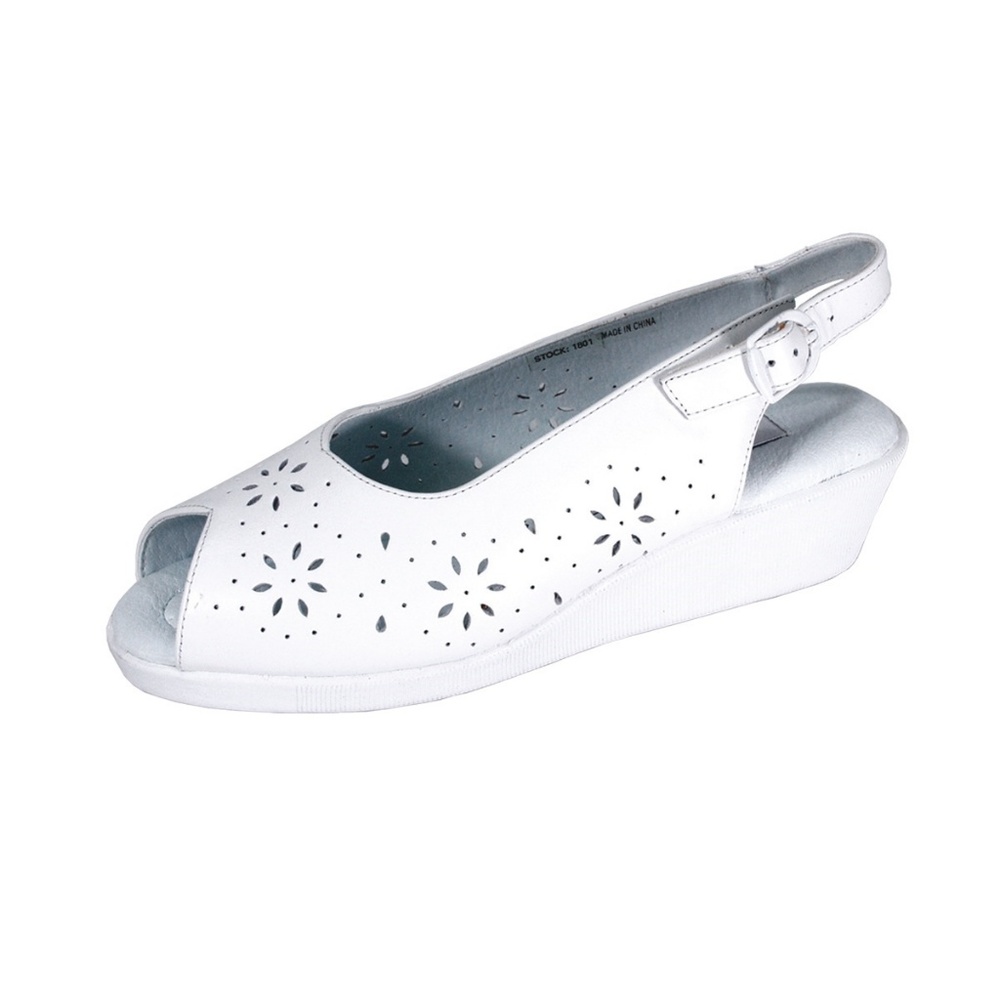 👡 24 Hour Comfort Anne Women's Wide Width Floral Cut Designed Upper Leather  👡
